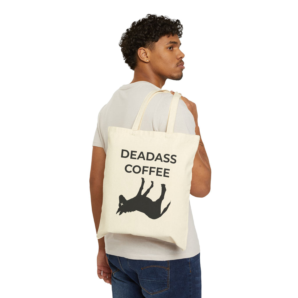 Man with natural Deadass Tote over shoulder