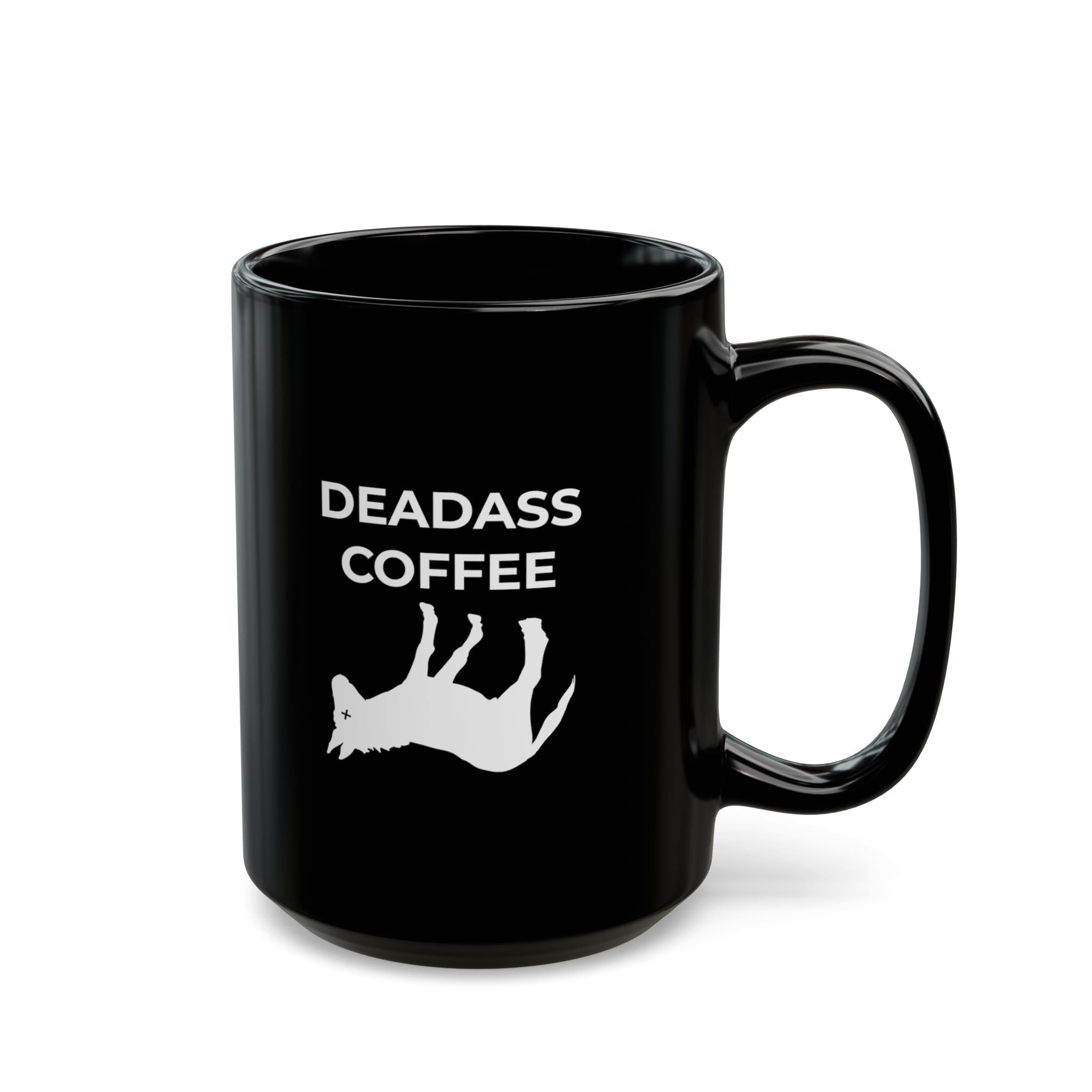 Black 15oz Deadass Mug right handle