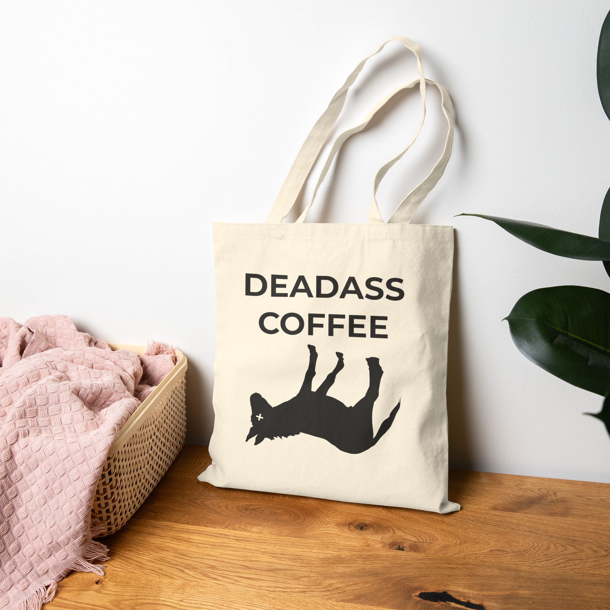 Natural Deadass Tote against the wall