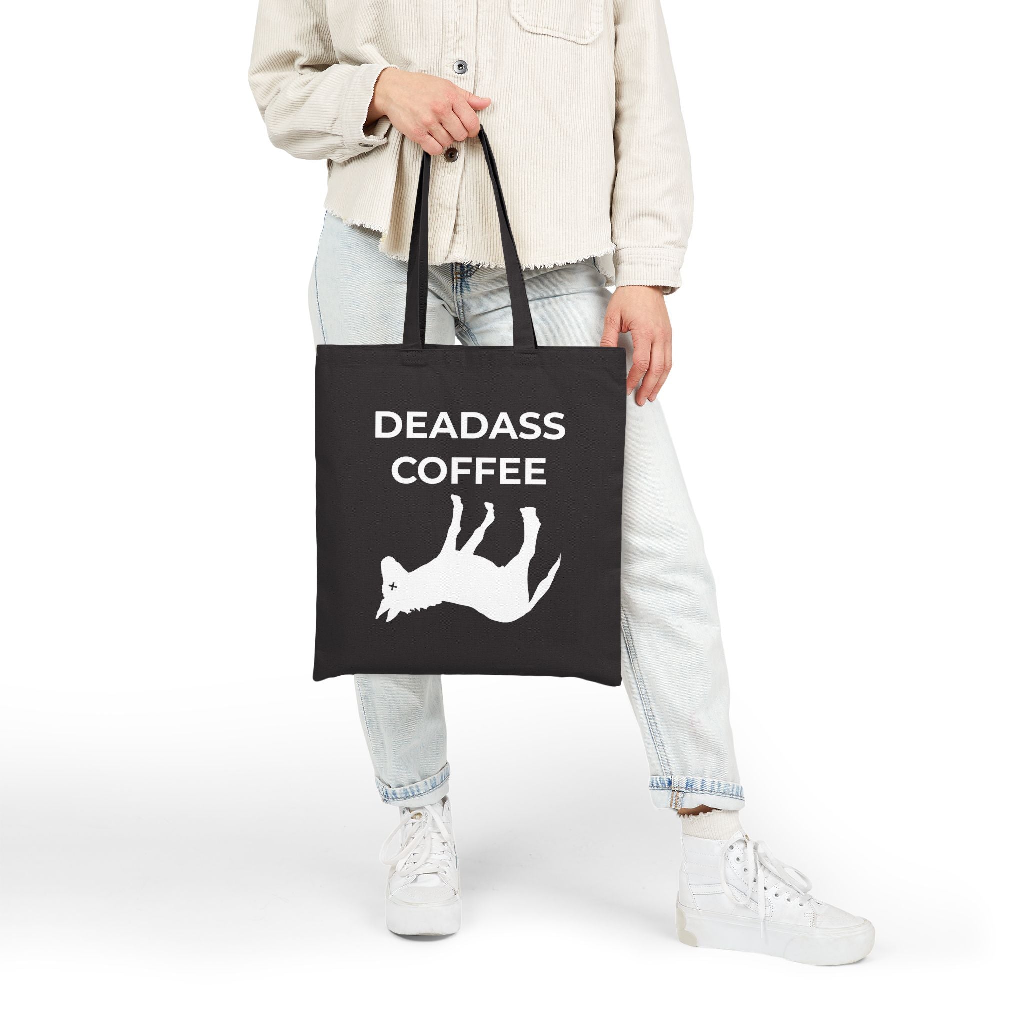 Person holding black Deadass Tote