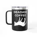 Black 15 oz Deadass Insulated Mug left handle